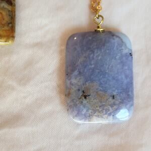 Statement Necklace gift for Woman in Purple Stone 14K Gold Plate Unique Handmade